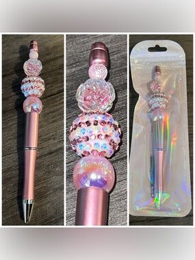 Pink beaded pen